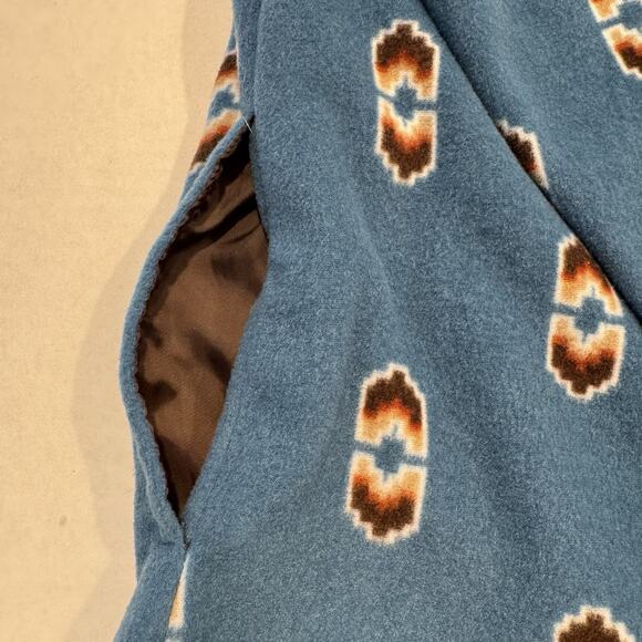 Wrangler As Real As Mens Fleece Pullover Sweater Aztec Geometric Blue SZ 18H(L) - Picture 9 of 9